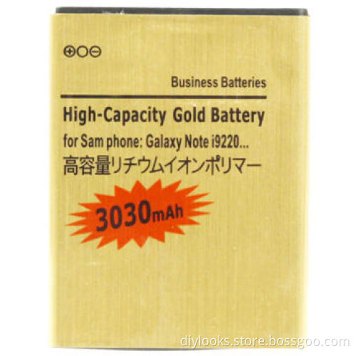 3030mAh High Capacity Gold Battery for Samsung Galaxy Note/i9220/N7000
